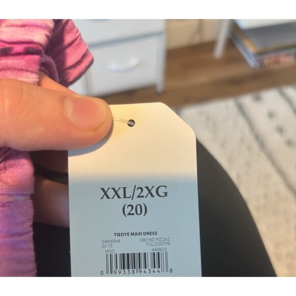 Faded Glory NWT Tie Dye Strapless Maxi Dress Casual Long Pink Purple Sz XXL - Picture 8 of 9